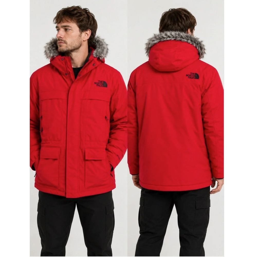 NWT The North Face McMurdo Parka III Red Down Faux Fur Hood Jacket XXL